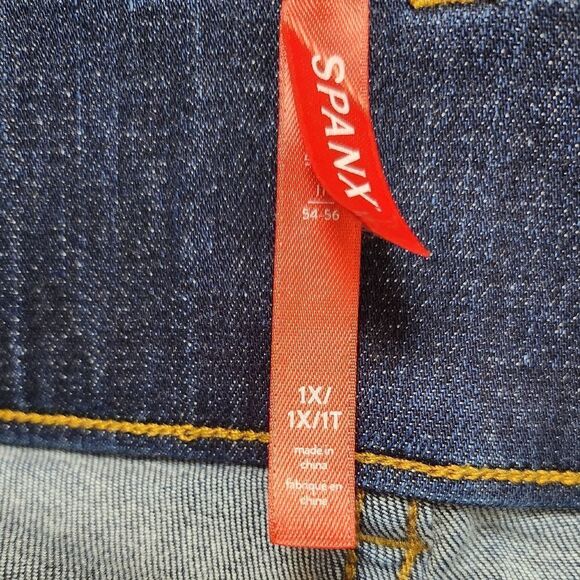 SPANX Everywear Flare High Rise Denim Jeans Midnight Shade Size 1X - Picture 6 of 7